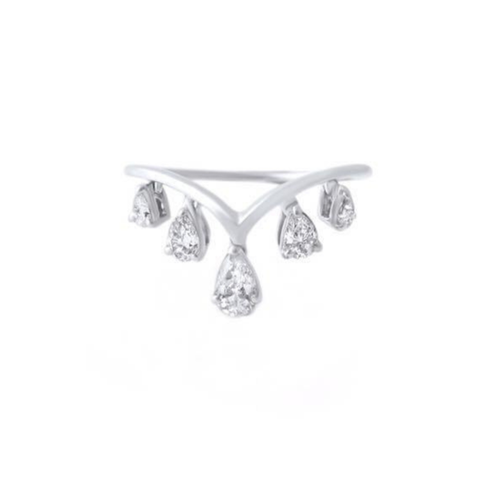 The Raindrops V Shaped Ring