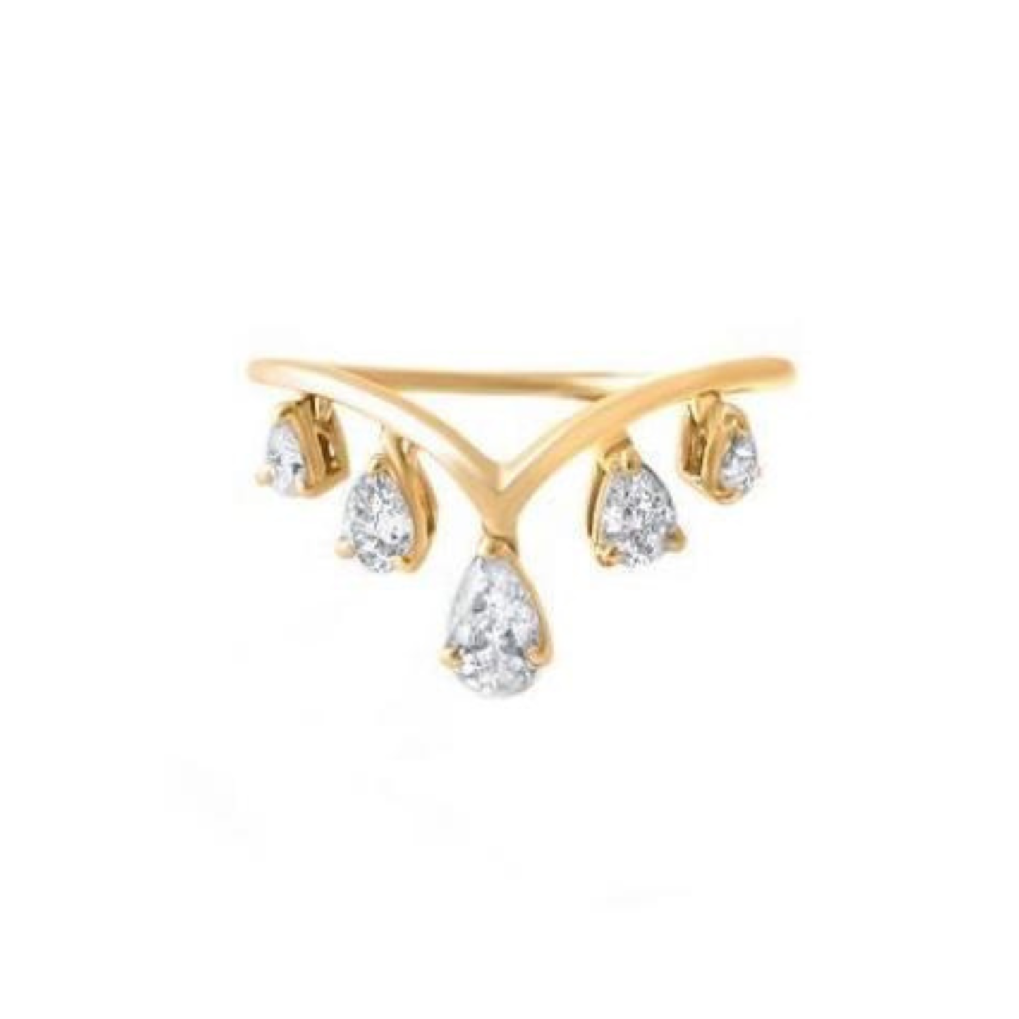 The Raindrops V Shaped Ring