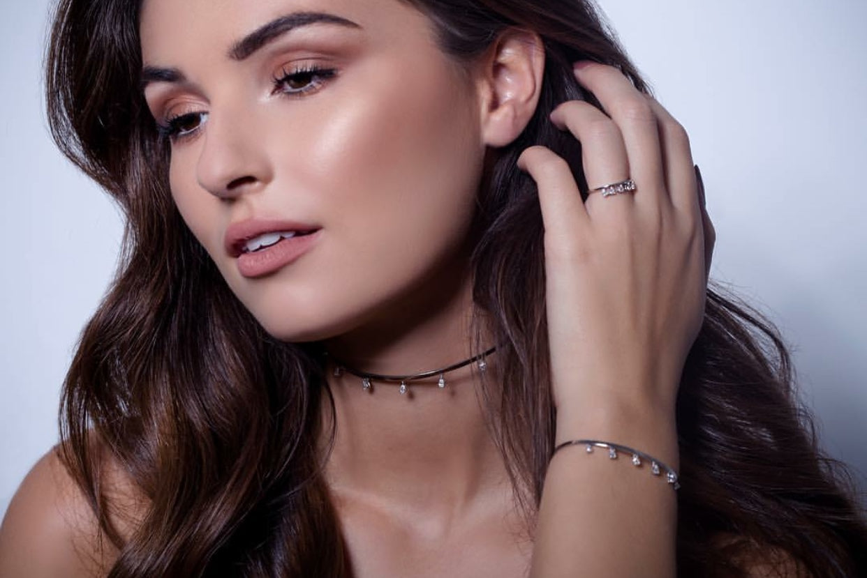 18K Diamond Geo Bar Set