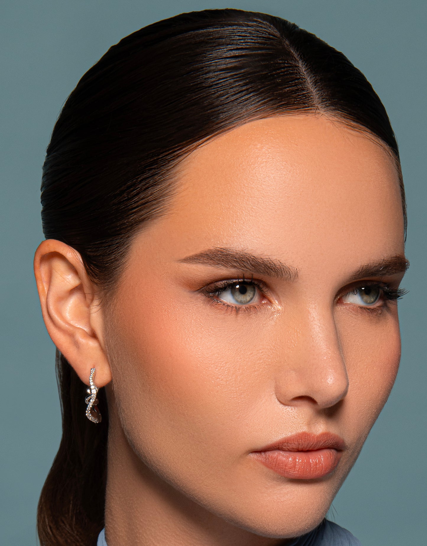 Mirrored Glistening Double Wave Earrings