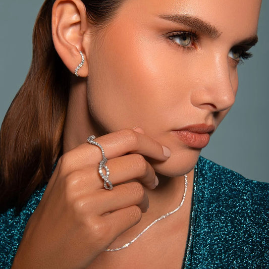 Glistening wave earrings