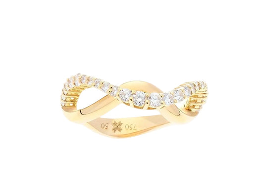 Mirrored Glistening Wave Ring