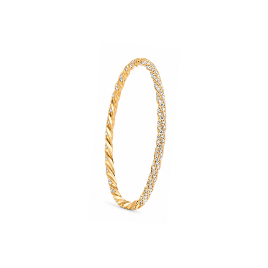 The golden thread bangle- Full diamond