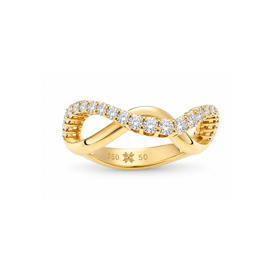 Mirrored Glistening Wave Ring