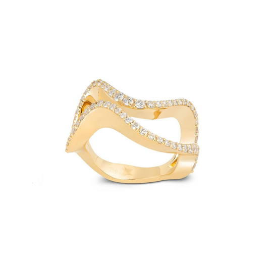 The Mirrored Glistening Wave Ring