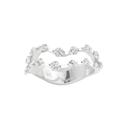 The Mirrored Glistening Wave Ring