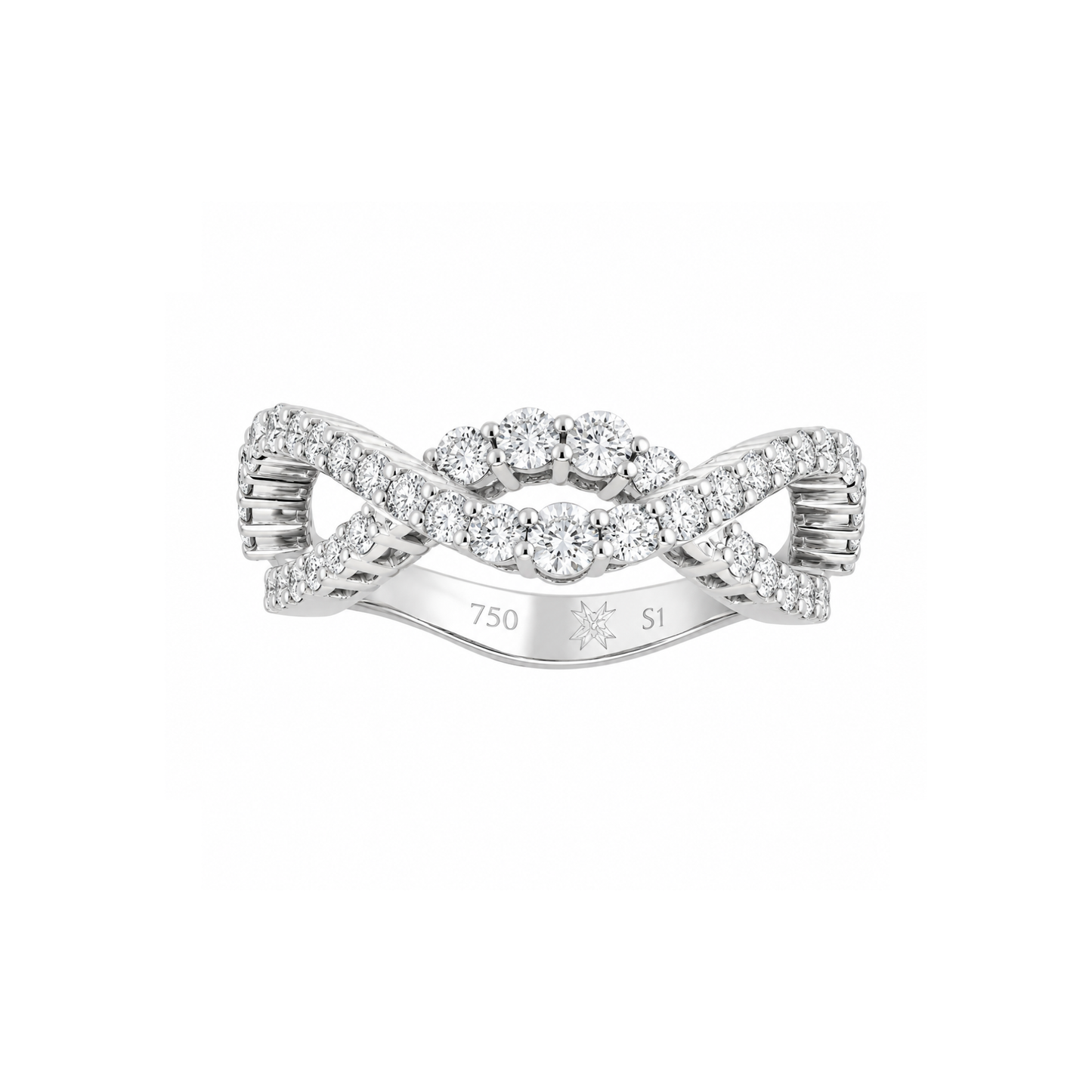 Mirrored Glistening Wave Ring