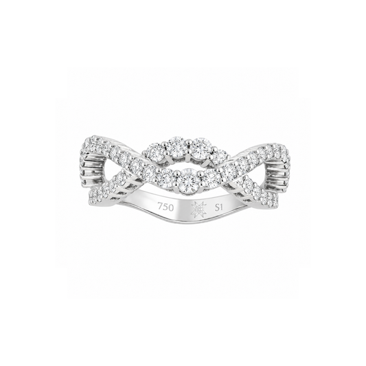 Mirrored Glistening Wave Ring