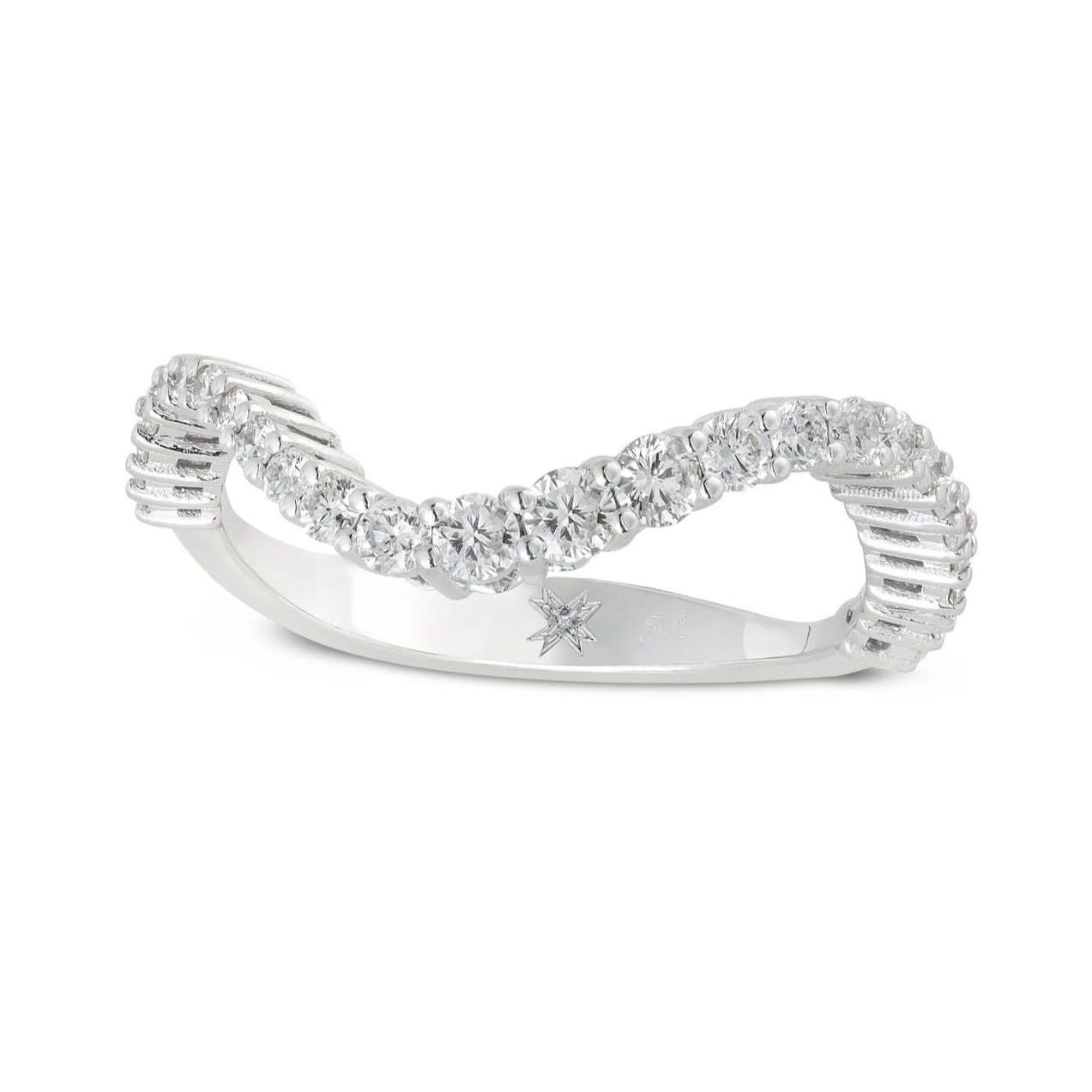 Single Glistening Wave Ring