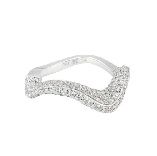 The Glistening Wave Ring with ombré blue sapphires & topaz