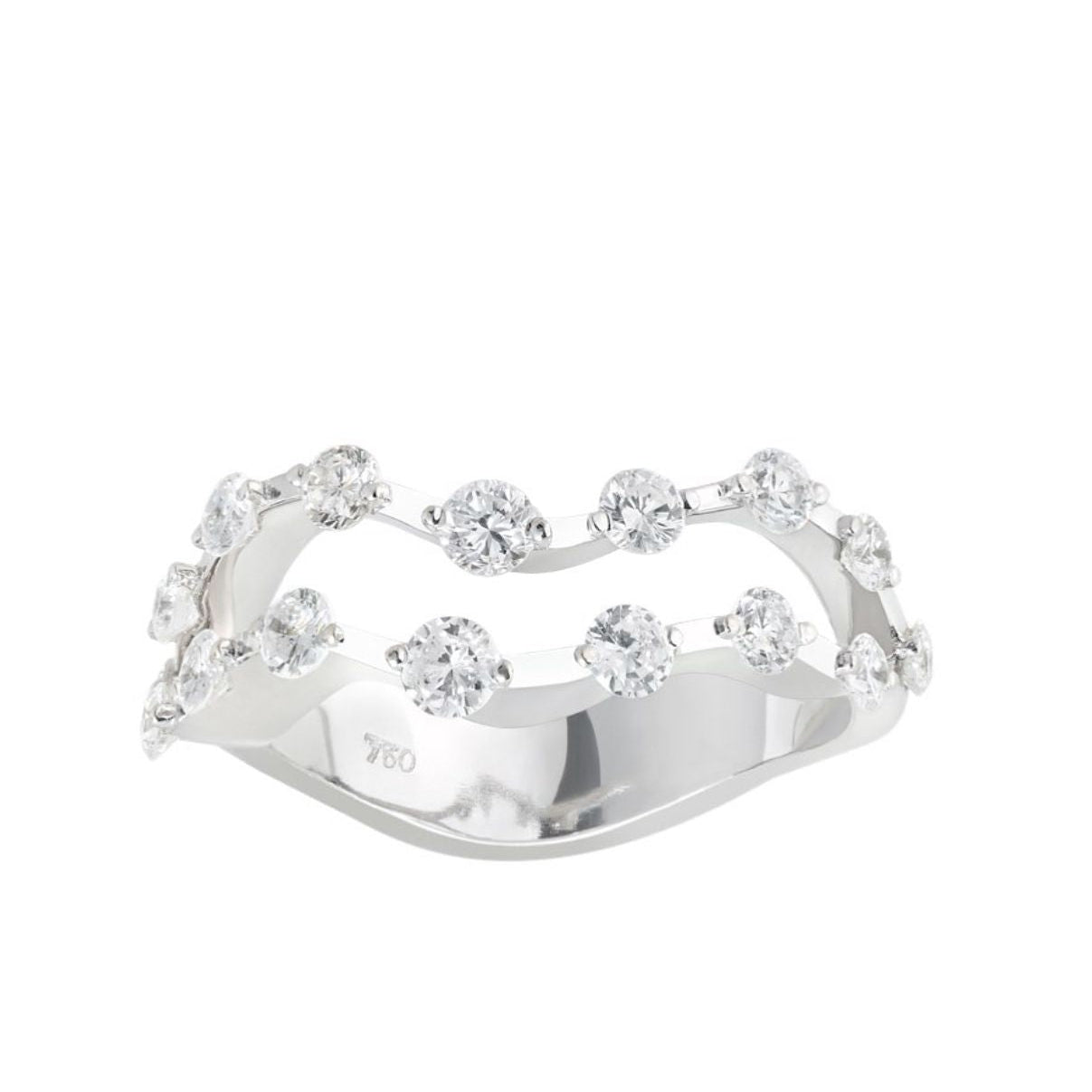 The Mirrored Glistening Wave Ring