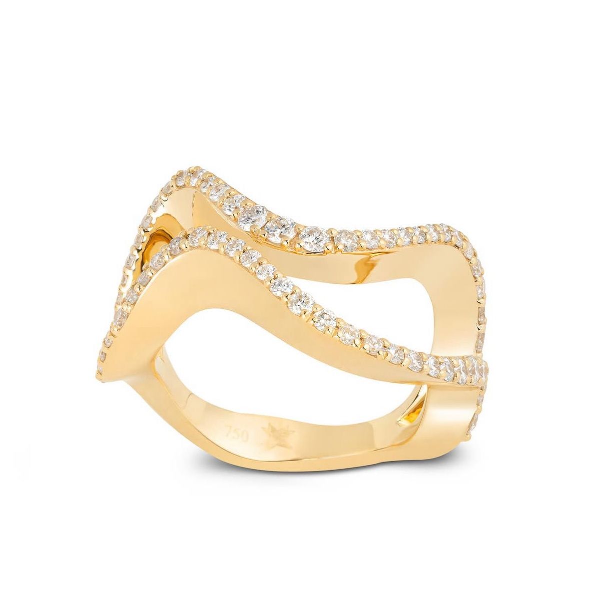 The Mirrored Glistening Wave Ring