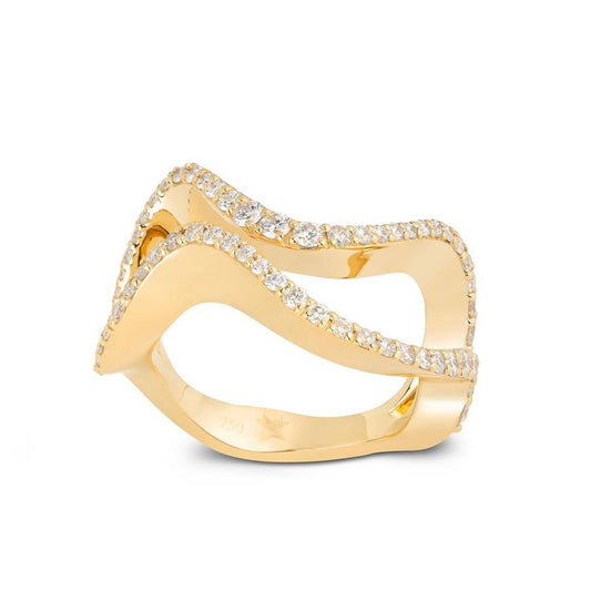 The Mirrored Glistening Wave Ring